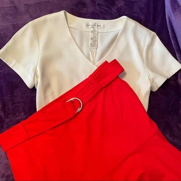 Handkerchief Skirt, Belted, Red, Ann Taylor size 10 - Picture 4 of 9